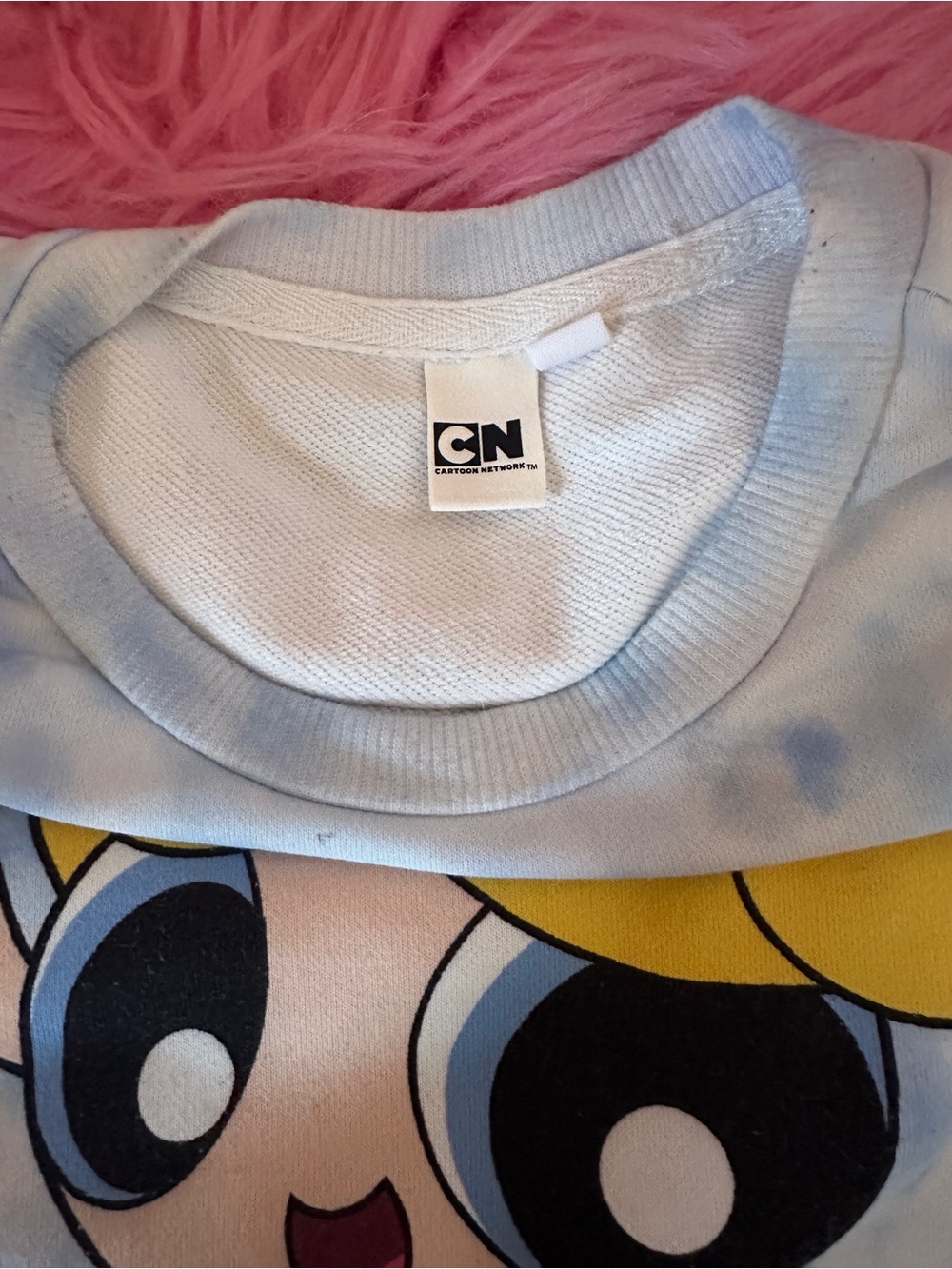 Power Puff Girls Cartoon Network Kids Bubbles Tie-Dye Sweatshirt - Picture 5 of 12